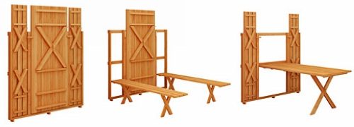 超級(jí)省空間的戶外餐桌組